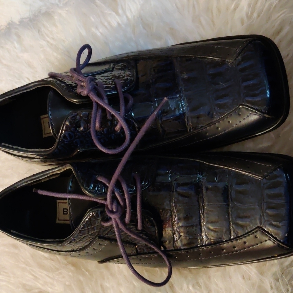 BOY Navy Dress Shoes Sixy 2.5